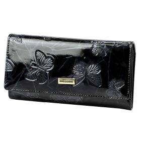    Dámska kožená peňaženka Gregorio BTS-100 s čiernym motýlím vzorom 18,5 x 9,5 x 3,5 cm