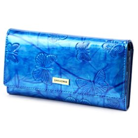    Gregorio BTS-100 modrá dámska kožená peňaženka 18,5 x 9,5 x 3,5 cm