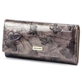    Gregorio BTS-100 šedá dámska kožená peňaženka 18,5 x 9,5 x 3,5 cm