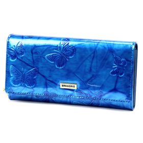    Gregorio BTS-106 modrá dámska kožená peňaženka 19,5 x 10 x 4 cm