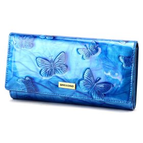    Gregorio BTS-102 modrá dámska kožená peňaženka 18,5 x 9,5 x 3,5 cm