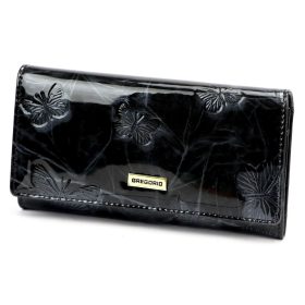    Gregorio BTS-114 čierna dámska kožená peňaženka 17,5 x 9,5 x 3,5 cm