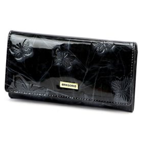    Gregorio BTS-114 čierna dámska kožená peňaženka 17,5 x 9,5 x 3,5 cm