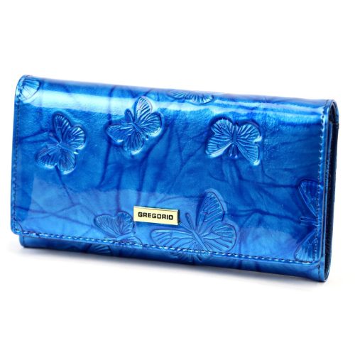  Gregorio BTS-114 modrá dámska kožená peňaženka 17,5 x 9,5 x 3,5 cm