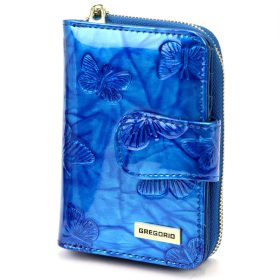    Gregorio BTS-115 modrá dámska kožená peňaženka 9 x 13 x 3,5 cm