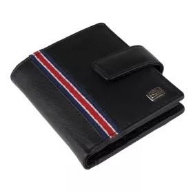    Výberová saténová čierna kožená peňaženka so širokým remienkom, 7,8×10,7 cm