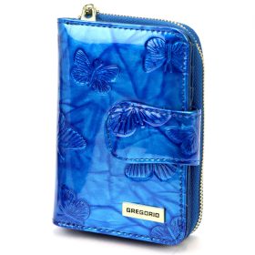    Gregorio BTS-115 modrá dámska kožená peňaženka 9 x 13 x 3,5 cm