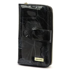    Gregorio BTS-116 čierna dámska kožená peňaženka 9,5 x 16,5 x 4 cm