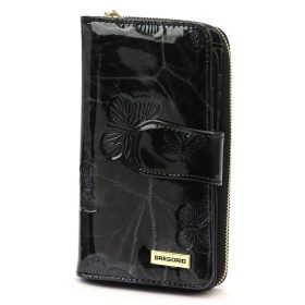    Gregorio BTS-116 čierna dámska kožená peňaženka 9,5 x 16,5 x 4 cm