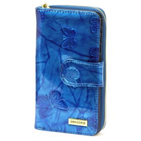    Gregorio BTS-116 modrá dámska kožená peňaženka 9,5 x 16,5 x 4 cm