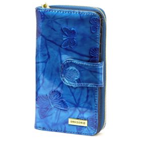    Gregorio BTS-116 modrá dámska kožená peňaženka 9,5 x 16,5 x 4 cm
