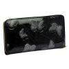  Dámska kožená peňaženka Gregorio BTS-119 s čiernym motýlím vzorom 19,5 x 10,5 x 2,5 cm