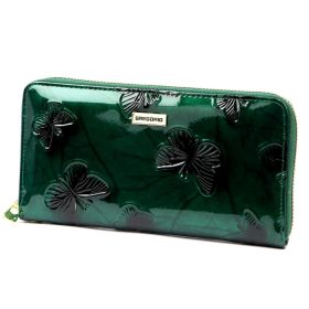    Dámska kožená peňaženka Gregorio BTS-119 so zeleným motýlím vzorom 19,5 x 10,5 x 2,5 cm