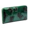  Dámska kožená peňaženka Gregorio BTS-119 so zeleným motýlím vzorom 19,5 x 10,5 x 2,5 cm