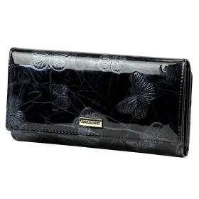    Dámska kožená peňaženka Gregorio BTS-122 s čiernym motýlím vzorom 19,5 x 10 x 4 cm
