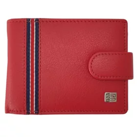   Výberová červená kožená peňaženka so širokým remienkom 10 x 8 cm