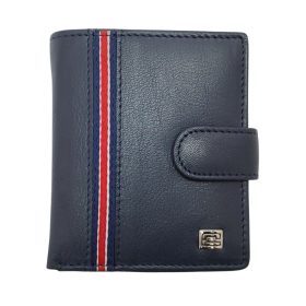    Vybraná dámska hodvábne modrá kožená peňaženka so širokým remienkom