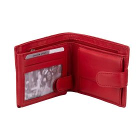   Výberová saténová červená kožená peňaženka so širokým remienkom