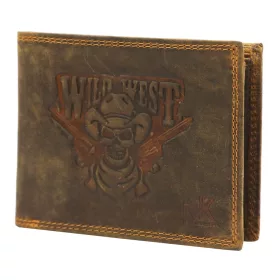    Money Kepper CCH 5600 pánska kožená peňaženka, lebka s klobúkom 13 x 10 x 2,5 cm