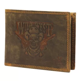    Money Kepper CCH 5600 pánska kožená peňaženka, lebka s klobúkom 13 x 10 x 2,5 cm