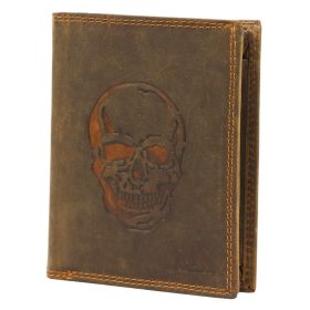    Money Kepper CCH 5601 vzor lebky pánska kožená peňaženka 10 x 13 x 2,5 cm