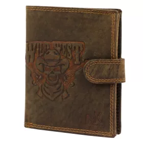    Money Kepper CCH 5601B motorkárska kožená peňaženka so vzorom lebky 10 x 13 x 2,5 cm