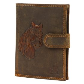    Money Kepper CCH 5601B kožená peňaženka s motívom konskej hlavy 10 x 13 x 2,5 cm