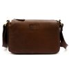  Tmavohnedá dámska kabelka cez rameno Antonio Basile z prírodnej kože, crossbody 25 x 17 x 10 cm