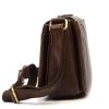  Tmavohnedá dámska kabelka cez rameno Antonio Basile z prírodnej kože, crossbody 25 x 17 x 10 cm