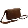  Tmavohnedá dámska kabelka cez rameno Antonio Basile z prírodnej kože, crossbody 25 x 17 x 10 cm