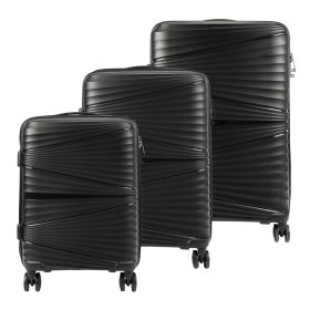    Jony black ABS 3-dielna súprava kufra s tvrdými stenami 54/64/74 cm