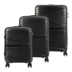    Jony black ABS 3-dielna súprava kufra s tvrdými stenami 54/64/74 cm