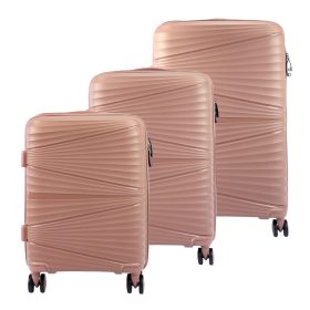    Jony rosegold ABS 3-dielna súprava tvrdostenných kufrov 54/64/74 cm