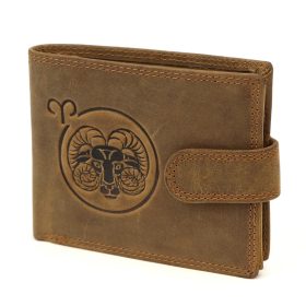    Kožená peňaženka Nordee L895-001 hnedá s motívom horoskopu Baran