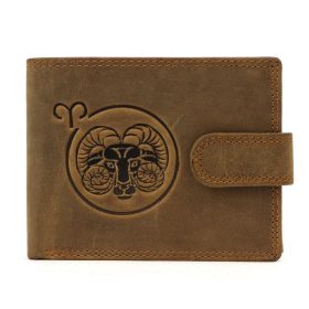    Kožená peňaženka Nordee L895-001 hnedá s motívom horoskopu Baran