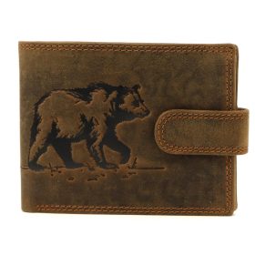    Poľovnícka kožená peňaženka Nordee L895-BEAR medveď hnedý