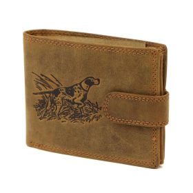    Kožená peňaženka Nordee L895-DOG hnedá so vzorom poľovného psa
