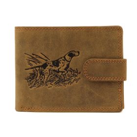    Kožená peňaženka Nordee L895-DOG hnedá so vzorom poľovného psa
