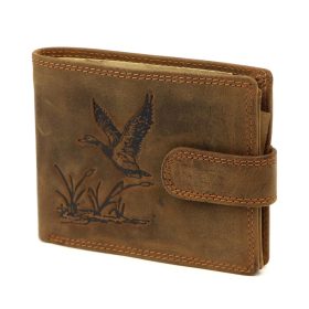    Nordee L895-DUCK hnedá lovecká kožená peňaženka na divú kačicu