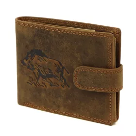    Lovecká kožená peňaženka Nordee L895-PIG hnedý kančí vzor