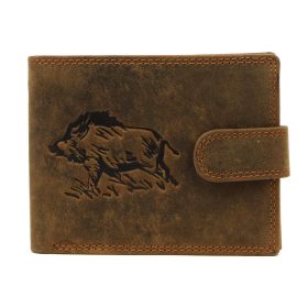    Lovecká kožená peňaženka Nordee L895-PIG hnedý kančí vzor