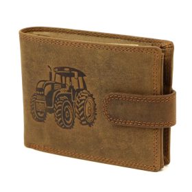    Pánska kožená peňaženka Nordee L895-TRACTOR hnedá s traktorovou potlačou