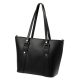  Luka 24-021 čierna dámska kožená taška cez rameno, shopper 39 x 27 x 10 cm