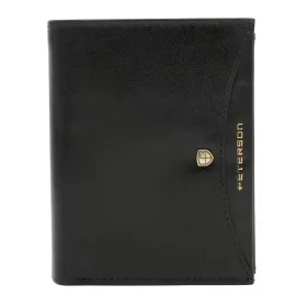   Peterson PTN 339.01 čierna pánska kožená peňaženka 12,5 × 10 cm