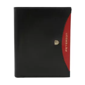   Peterson PTN 303.01 čierno-červená pánska kožená peňaženka 12,5 × 9,5 cm