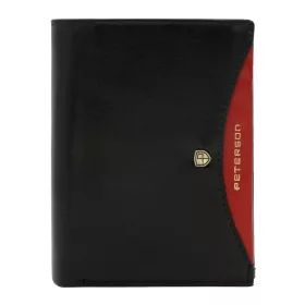    Peterson PTN 324.01 čierno-červená pánska kožená peňaženka 12,5 × 9,5 cm