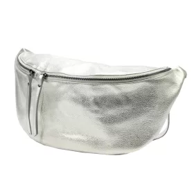    Luka 24-027 DOLLARO MET strieborná dámska kožená taška na opasok 30 x 26 x 17 cm