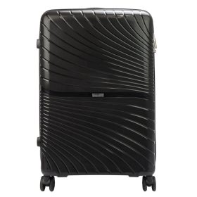    Pierre Cardin čierna polypropylénová súprava 3-dielnych tvrdostenných kufrov, 55/67/77 cm