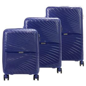    Pierre Cardin tmavomodrá polypropylénová súprava kufrov 3-dielna, 55/67/77 cm