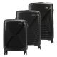  Pierre Cardin black ABS tvrdostenný 3-dielny kufor set 55/67/77 cm